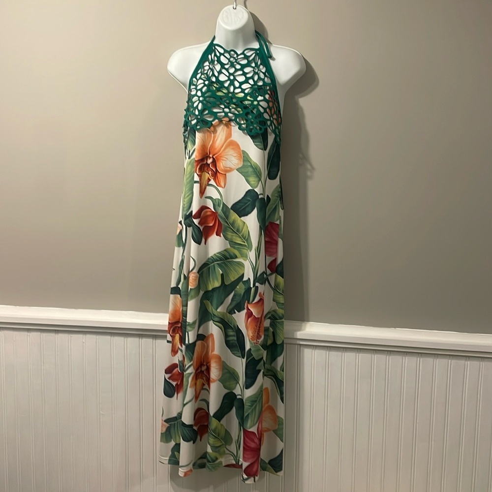 Venus floral backless maxi dress